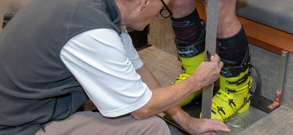 Jans Expert, Paul Archer fitting ski boots at Deer Valley, Park City, UT