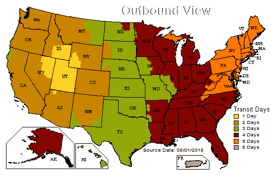 Outbound View of Shipping Map