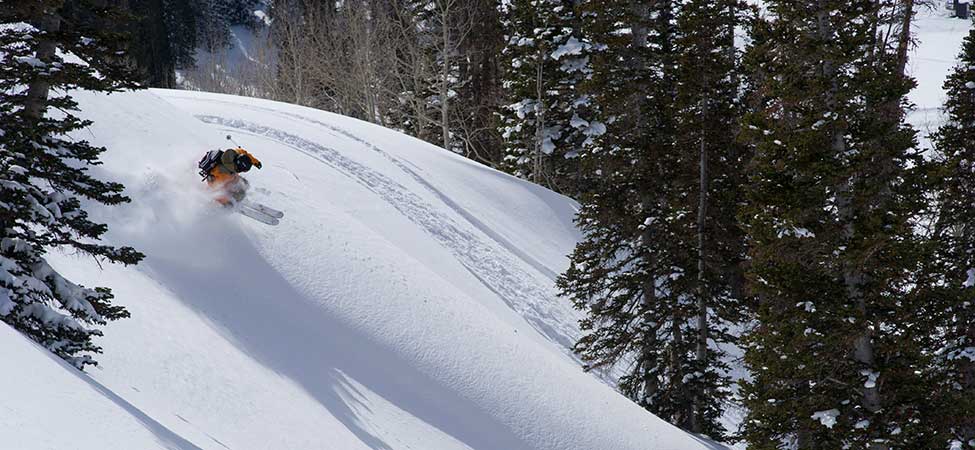 Skiing backcountry powder in Utah