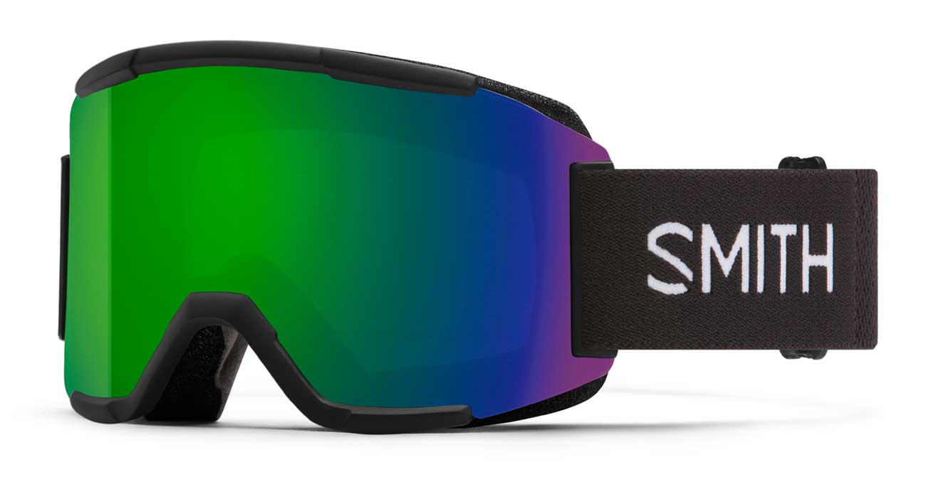 Side by side comparison of a spherical and cylindrical lens on Smith goggles.