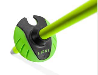 Standard alpine basket on a Leki ski pole