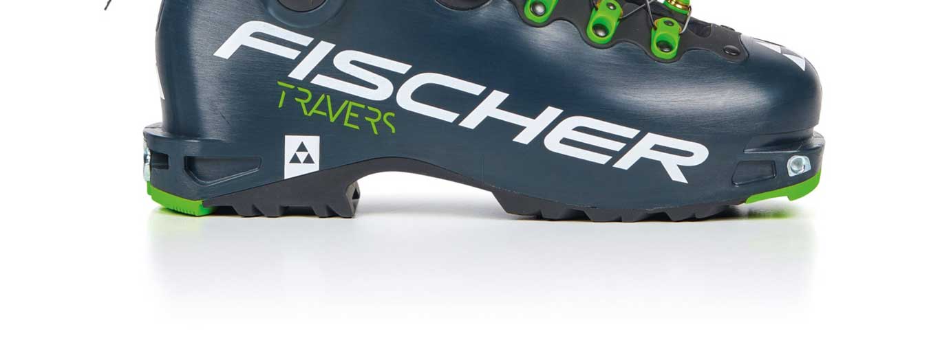Fischer ski boot with a touring sole.