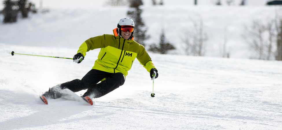 Jans Expert Mark Fischer carves a turn at Deer Valley Resort in Park City, Utah.