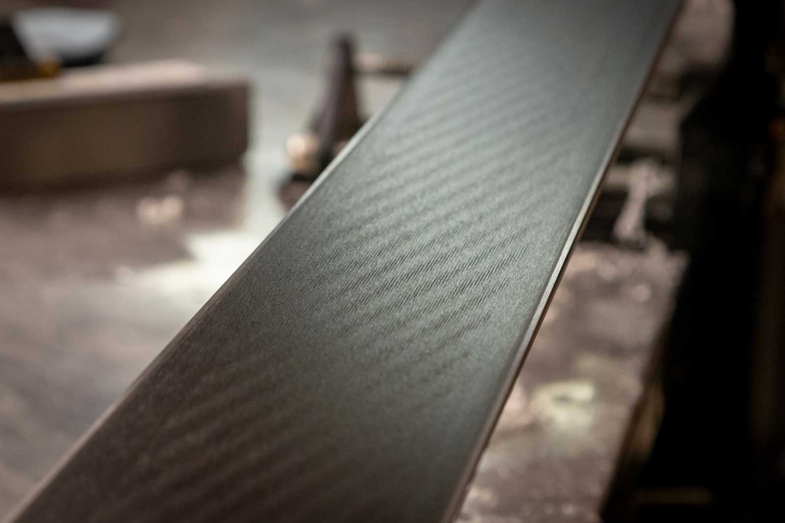 The base of a ski.