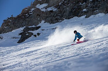 Kendall Fischer alpine skiing at Snowbird in Utah.