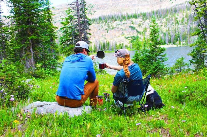Jans experts enjoying a meal in the Uinta Mountains, Utah.