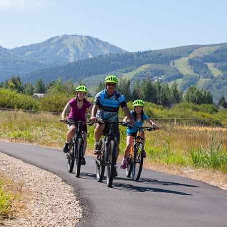 Bikers on the guided Park City Bike Path Tour