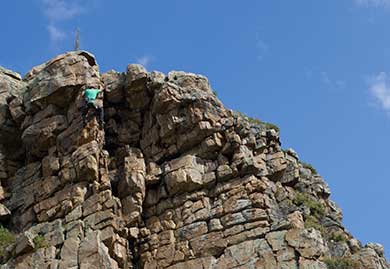 Blake Summers climbing in the Uinta mountains.