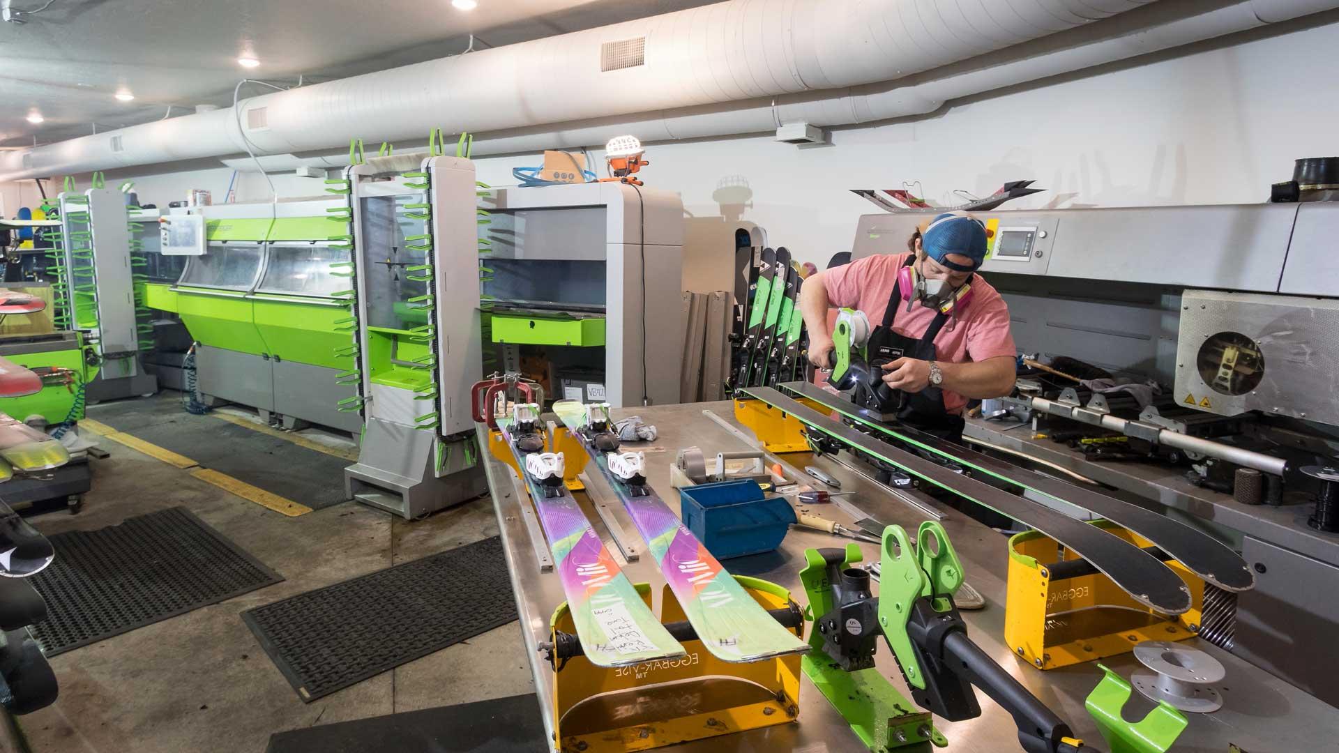 Tuning skis at Rennstall in Park City, Utah