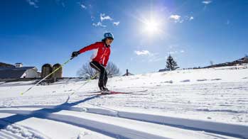 Evelyn Dong Cross Country Skiing on White Pine Touring's Nordic Track in Park City, UT.