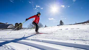 Evelyn Dong Cross Country Skiing on White Pine Touring's Nordic Track in Park City, UT.