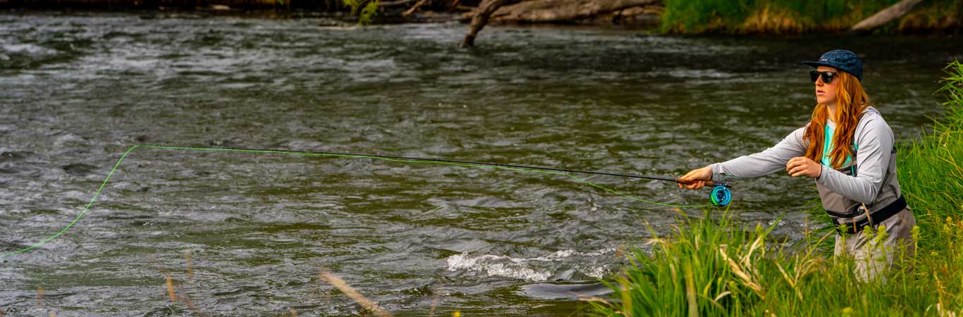 An angler fishing Utah’s iconic Provo River during spring runoff.