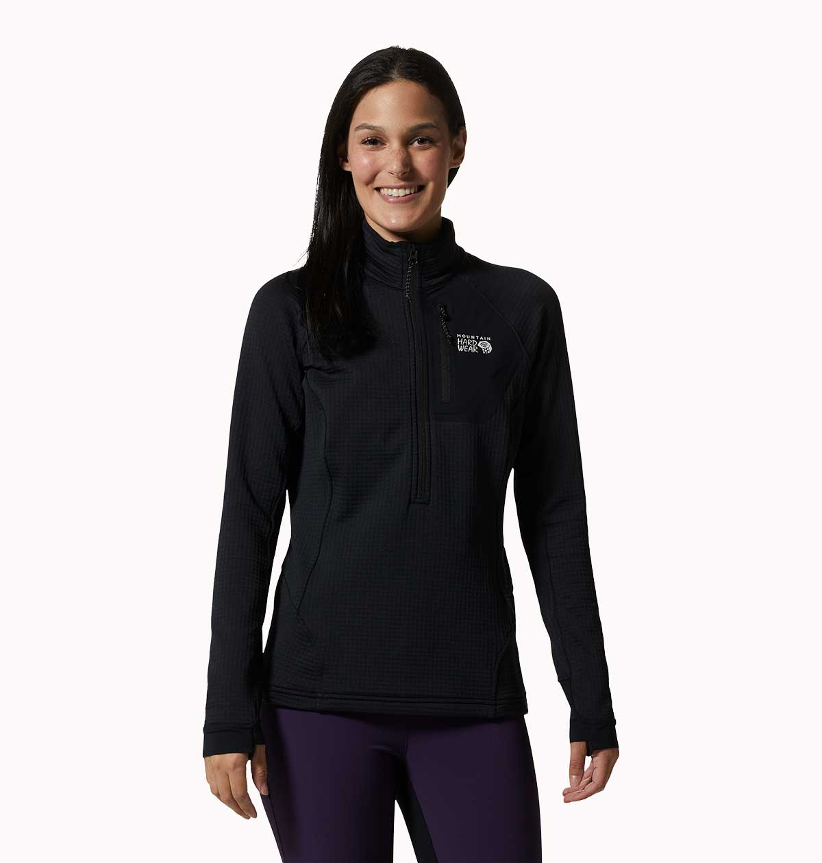 Mountain Hardwear Polartec Power Grid Half Zip Jacket - Women's - Black - M