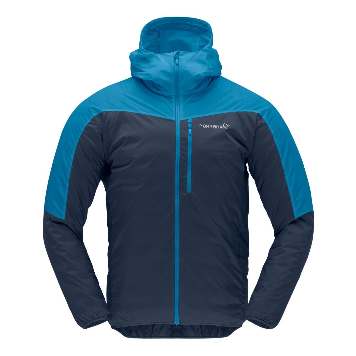 Norrona Falketind Aero 60 Hooded Jacket - Men's - Hawaiian Surf and Indigo Night - L