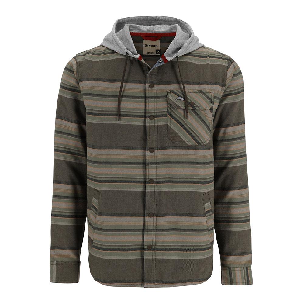 Simms Santee Flannel Hoody - Men's - Hickory and Dolomite Blanket Stripe - L