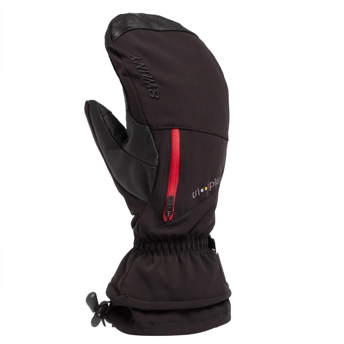 Swany Falcon Mitt - Men's - Black with Red Zipper - L