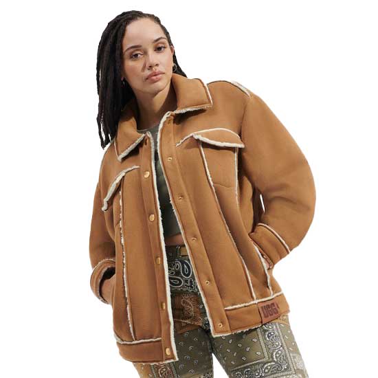 UGG Frankie Bonded Fleece Trucker Jacket - Women's - Chestnut - L